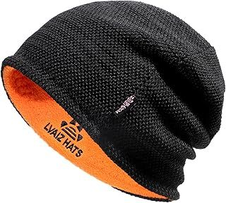 Mens Winter Beanie Hat Warm Fleece Lined Skull Cap for Men Reversible Women Windproof Watch Hat Knit Warm Unisex Beanie