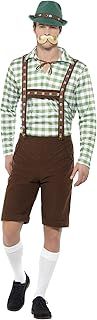 Smiffys Alpine Bavarian Costume, Green & Brown with Shirt & Lederhosen, Oktoberfest Fancy Dress, Adult Dress Up Costumes