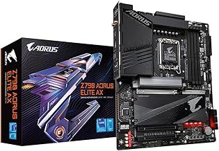 Gigabyte Z790 AORUS ELITE AX Motherboard - Supports Intel Core 14th CPUs, 16*+2+１ Phases Digital VRM, up to 7600MHz DDR5 (OC), 4xPCIe 4.0 M.2, Wi-Fi 6E, 2.5GbE LAN, USB 3.2 Gen 2x2