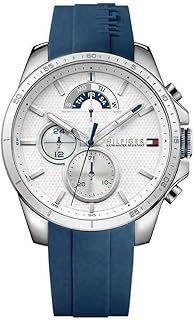 Tommy Hilfiger Analogue Multifunction Quartz Watch for Men with Silicone, Stainless Steel or Leather Bracelet, Day & Date Sub-Dials, 5ATM Water Resistant