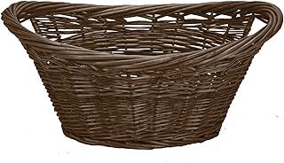 simpa Willow Wicker Log Basket with Integrated Handles (No Liner) - (H) 29cm x (W) 57cm
