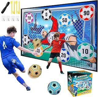 Football Ball Game Set for Kids, Indoor Outdoor Backyard Toss Football Goal Game with Balls, Foldable Flannel Goals, Birthday for 3 4 5 6 7 8 Year Old Boys Girls Sport Toy