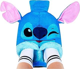 Disney Stitch Hot Water Bottle Slippers Foot Warmer with Plush Fleece Cover 1.8L Heated Foot Muff Cold Feet Arthritis Renauds Muscle Pain Relief Slip On (Blue Stitch_1800 ML)