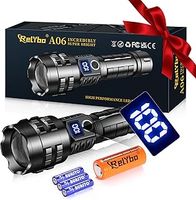 Torches LED Super Bright, Rechargeable Torch 450000 lumens, LED Torch Rechargeable XPH90.2, Tactical Torch Battery Powered, Powerful Flashlight Zoomable for Dog Walking Hiking Emergency Gift