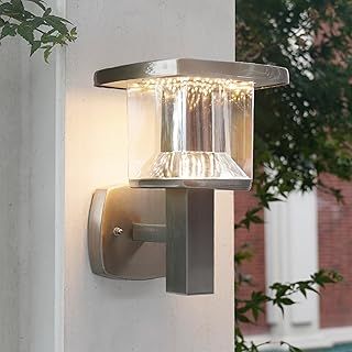 NBHANYUAN Lighting Outside Wall Light,SUS304 Stainless Steel Wall Light Garden Light Waterproof Outdoor Wall Lamp,3000K Warm White for Yard,Porch,IP44 1000LM