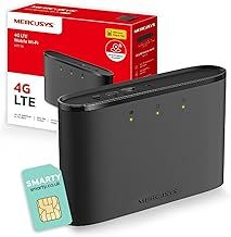 MERCUSYS MT110 Mifi with Free SIM card, 4G router, Travel Mobile Wifi Hotspot, Connects Up to 10 Devices, Rechargeable 2200mAh Battery for 10 hours, Portable Router with Sim Slot, Easy Management