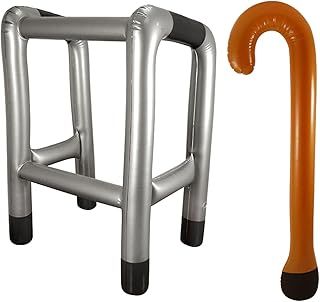 Henbrandt Inflatable Zimmer Frame and Walking Stick Set. Great Fun novelty present old man women (frame + Free Stick)