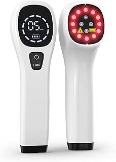 KTS Portable Red Light Therapy Device, Infrared Light Therapy Pain Relief, Cold Red Light Human Pet Therapy Device for Joint and Muscle,Knee,Shoulder,Back,Neck Reliever (12 x 650nm&4X 808nm)