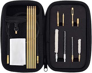 BOOSTEADY .177 Cal & .22 Cal Airgun Cleaning Kit with Cotton Mop Brass Cleaning Rod Nylon Brushes in Zippered Organizer Compact Case