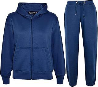 A2Z 4 Kids Grey Plain Tracksuit Hoodie with Joggers Jogging Suit Sweatpants Sports Activewear Set for Children Girls Boys Age 2-13 Years