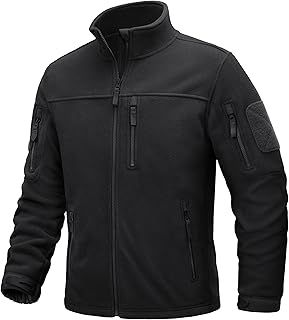 TACVASEN Men's Jacket Winter Tactical Jackets Full-Zip Fleece Jacket with Zipper Pockets, TAC-328-T21M475