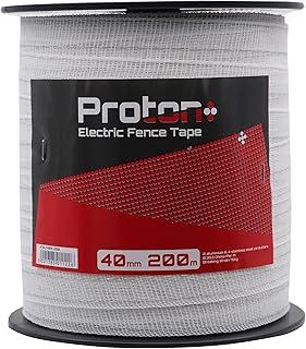 Proton Electric Fencing Tape - 40mm x 200m White Poly Tape Horse Paddock Durable Quality