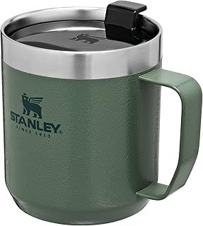 Stanley Classic Legendary Camp Travel Mug 0.35L - Keeps 1.5 Hours Hot - 3 Hours Cold - Dishwasher Safe - Stainless Steel Coffee Cup - BPA-Free - Hammertone Green