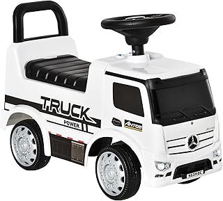 HOMCOM Compatible Kids Ride On Car Truck Mercedes Benz Licensed Toddler Foot To Floor Slider w/Under Seat Storage for 12-36 Months White