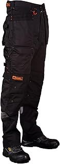 Black Hammer Mens Work Trousers Multi Pockets Cargo Heavy Duty Triple Stitched with Cordura Reinforcing Stress Points and Knee Pad Pockets Phenomenal Adult Workwear Trousers
