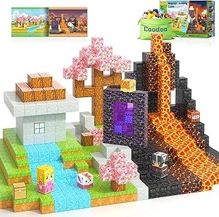 Magnetic Blocks - Build Mine Magnet World Magic Portal Set, Magnetic Tiles Building Blocks Toddler Toys STEM Sensory Outdoor Toys for 3+ Year Old Boys & Girls, Creative Kids Games Kids Toys
