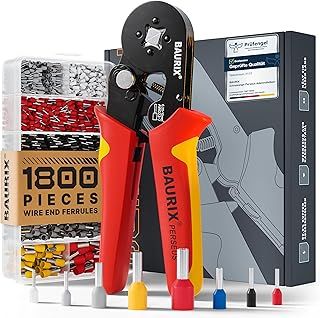 BAURIX® Ferrule Crimping Tool Kit [AWG 23-7] - Ergonomic Handle Wire Crimping Tool for Wire End Ferrules - Ideal for Electricians and DIY Enthusiasts - Crimper Tool - Electrician Tools