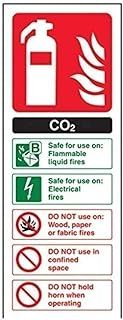 V Safety 11004AC-S Co2 Id Fire Extinguisher Sign, Portrait, Self Adhesive Vinyl, Black/Green/Red, 75 mm x 200 mm