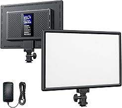 RALENO LED Video Light, 192 LEDS Panel Camera Light with LCD Display Built-in Batteries Dimmable 3200-5600K Bi-color and Brightness CRI 95+ lighting for Video Recording Studio YouTube Photography