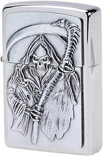 Zippo Windproof Lighter - Grim Reaper - Brushed Chrome - Refillable for a Lifetime Use - Adjustable Flame - Gift Box - Metal Construction - Made in USA