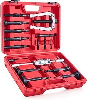 Orion Motor Tech 16pc Blind Hole Bearing Puller Set, Bearing Race and Seal Puller Extractor Kit with Slide Hammer Counterstay 3 Adapters 6-59 mm Collets, Inner Blind Bearing Removal Tool Set with Case