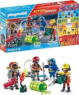 Playmobil 71468 My Figures: Fire Rescue, with personalised figures and detachable accessories, fun imaginative role-play, varied play sets suitable for children ages 5+