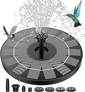 3.5W Solar Fountain Pump Garden Solar Powered Water Feature, Solar Pond Pump with 6 Nozzles for Bird Bath, Fish Tank, Patio, Pond