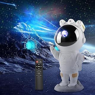 GEEKHAVE Astronaut LED Starry Projector, Galaxy Star Projector Spaceman Night Light, Planetarium Projector with Timer and Remote Control, Bedroom Ceiling Projection Lamp, Gift for Children and Adults