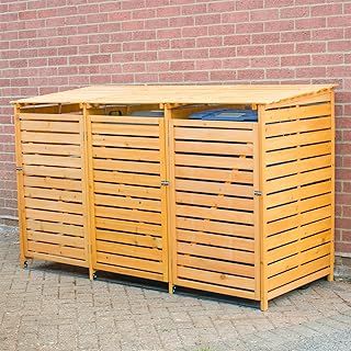 Outdoor 3 Wheelie Bin Hideaway Store Weatherproof Storage