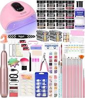 DouborQ Nail Kit with Electric Nail Drill Nail Lamp,U V Nail Dryer Light Manicure Pen Polishing Tools,False Nail Tips Starter Set Acrylic Nail Art Supplies for Beginner with Everything (mt20-06)
