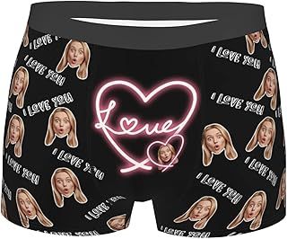 Personalized Boxers Briefs with Picture - Custom Funny Boxers For Men, Personalised Boxers for Men with Face Photo, Personalised Gifts For Valentine'S Day for Men Husband
