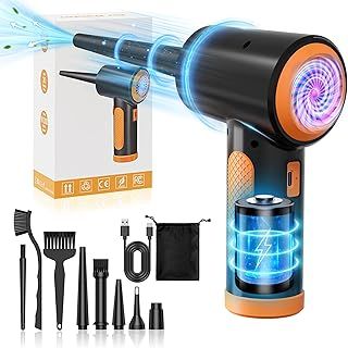 Zorum Compressed Air Cleaner with Led Light, Electric Air Blower - 3 Speeds, 91000 RPM - Rechargeable Cordless - Laptop, Keyboard, Home & Car Cleaning