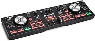 Numark DJ2GO2 Touch – Compact 2 Deck USB DJ Controller with Mixer / Crossfader, Audio Interface and Touch Capacitive Jog Wheels