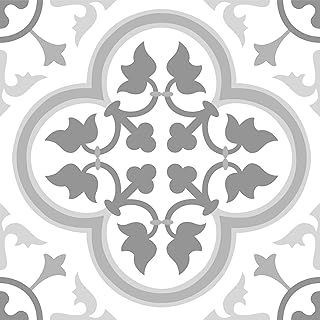 FloorPops FP2953 Remy Peel & Stick Floor Tiles, Grey, 12"L x 12"W x 0.06"T