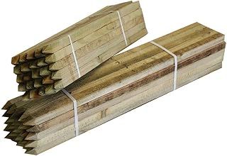Suregreen 10 Pack 1.2m Tree stakes 32x32mm square wooden treated timber, 4ft / 4' garden posts