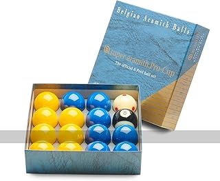 Aramith Super Pro Cup League Pool Balls - Blue and Yellow (2 inch with 1 7/8 inch white)