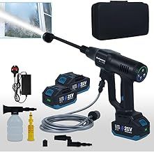 Battery Pressure Washer Cordless 200Bar/2900PSI Jet Washers Power Washer UK Portable with 2 Batteries, 6 in 1 Nozzel for Car Wash