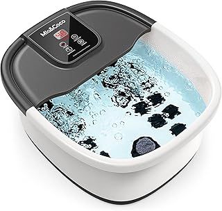Mia&Coco Foot Spa, Foot Bath Massager with Heater Bubbles Vibration Auto & Manual Electric Temperature Control, Pedicure Pumice Stone, Warm Soak Relief with 22 Removable Rollers and 264 Massage Nodes