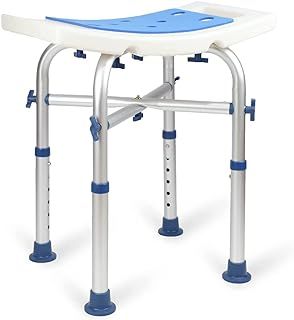 LandTale Shower Stool Heavy Duty 500Lbs, Tool-Free Assembly, Anti-Slip, Sturdy Height Adjustable Bath Chair, Narrow Bathtub Shower Saet for Elderly, Senior, Handicap & Disabled