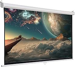 INMOZATA Pull Down Projector Screen, 100" Wall & Ceiling Mounted HD Projection Screen with 4:3 Ratio Matte White Screen for Home School Cinema Theater Outdoor Indoor Public Display (Size:197x147cm)
