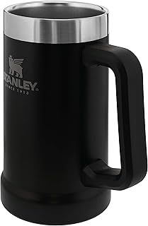 Stanley Adventure Vacuum Beer Stein 0.7L - Travel Mug Keeps Drinks Cold For 7 Hours - Stainless Steel Thermal Cup With Handle - Dishwasher Safe - Matte Black
