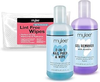 Mylee Salon Manicure Kit Which Includes Nail Prep & Wipe Polish Remover & Nail Wipes UV LED Kit Package for a Professional Gel Polish Soak Off Manicure and Pedicure.