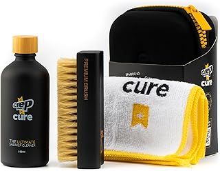 Crep Protect Cure Shoe Cleaner - Sneaker Cleaner Solution with Shoe Cleaning Brush & Microfiber Cleaning Cloth for Shoes, Sneaker, Leather, Nubuck, Suede & Canvas (100 ml).
