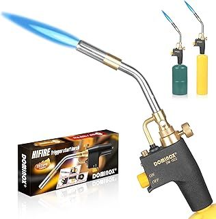 DOMINOX Propane Torch Head, High Intensity Torch Head Trigger Start Gas Torch, Soldering Torch for Propane MAP MAP PRO Tank, Soldering, Ignition, Barbecue, Lighting