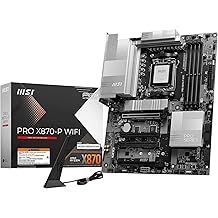 MSI PRO X870-P WIFI Motherboard, ATX - Supports AMD Ryzen 9000 / 8000 / 7000 Processors, AM5 - 60A SPS VRM, DDR5 Memory Boost 8200+MT/s (OC), PCIe 5.0 x16 & 4.0 x16, M.2 Gen5, Wi-Fi 7, 5G LAN