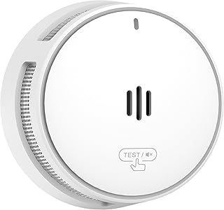 Smoke Alarm, 10 Years Battery, Smoke Alarms for Home, Fire Alarm with Mute Remotely Function,Big Test/Silence Button Smoke Alarms, Conforms EN14604, UKCA (1 Smoke)