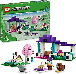 LEGO Minecraft The Animal Sanctuary, Building Toys for Girls and Boys Aged 7 Plus with Character Figures, plus Baby Zombie, Cow, Wolf, Rabbit, Magenta Sheep & Cat, Gift for Gamers and Kids 21253