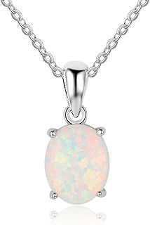 YAZILIND S925 Sterling Silver Oval Opal Pendant Necklace Women Wedding Party Jewellery
