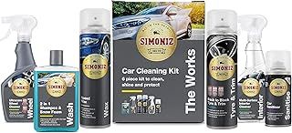 Simoniz The Works Car Valeting Kit, Ultimate Car Cleaning Kit, Essential Car-Cleaning Products For Interior & Exterior, Ideal Car Cleaning Gift Set, Clean Restore Shine & Protect, 6-Piece Car Wash Kit