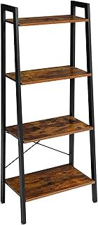IBUYKE Ladder Shelf, Bookshelf, 4-Tier Storage Organiser Shelves, Shelving Unit, Plant Stand, Living Room Bookcases, Industrial Bookshelf, for Bedroom, Kitchen, Office, 60x35.5x148.5 cm, TMJ014H